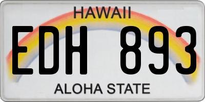 HI license plate EDH893