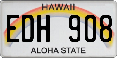 HI license plate EDH908