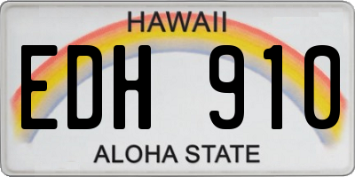 HI license plate EDH910