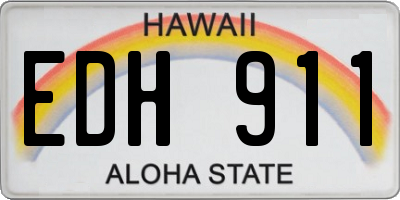 HI license plate EDH911