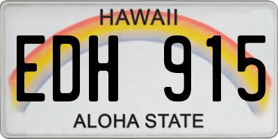 HI license plate EDH915