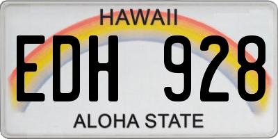 HI license plate EDH928