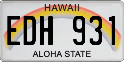 HI license plate EDH931
