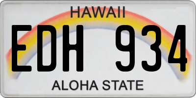 HI license plate EDH934