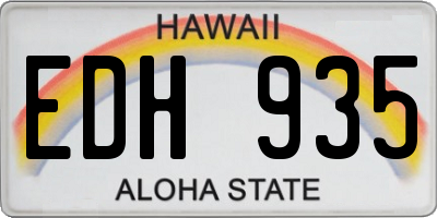 HI license plate EDH935