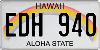 HI license plate EDH940
