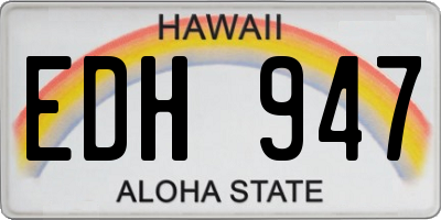 HI license plate EDH947