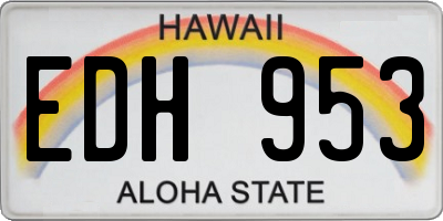HI license plate EDH953