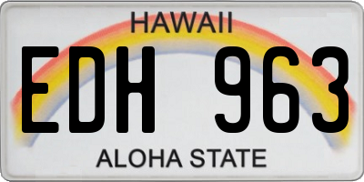 HI license plate EDH963
