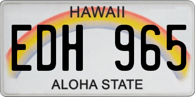 HI license plate EDH965