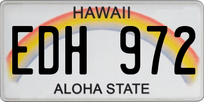 HI license plate EDH972