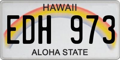 HI license plate EDH973