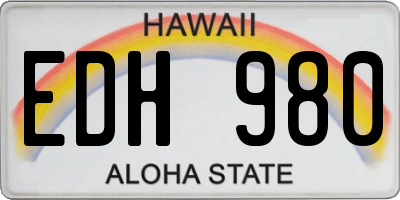 HI license plate EDH980