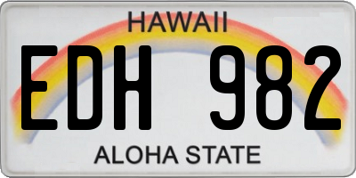 HI license plate EDH982