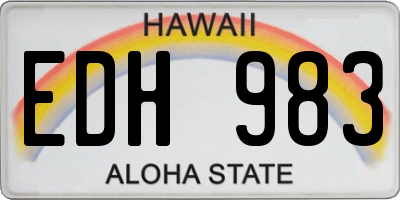 HI license plate EDH983