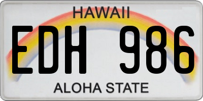 HI license plate EDH986