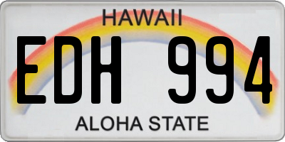HI license plate EDH994