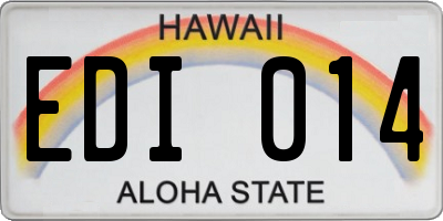 HI license plate EDI014