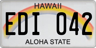HI license plate EDI042
