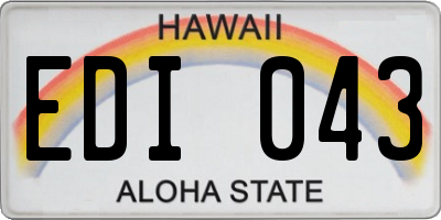 HI license plate EDI043
