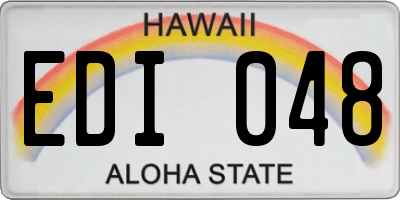HI license plate EDI048