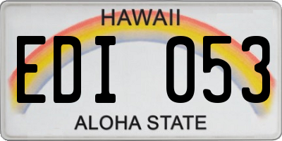 HI license plate EDI053