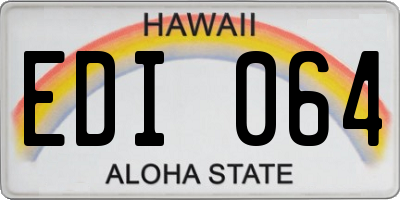 HI license plate EDI064