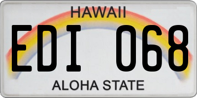 HI license plate EDI068
