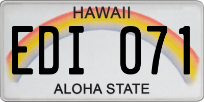 HI license plate EDI071