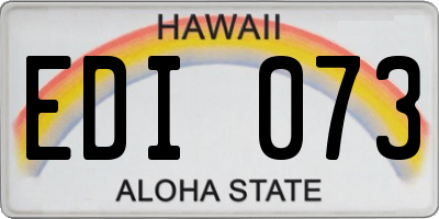 HI license plate EDI073