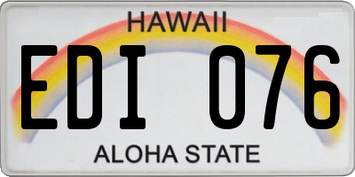 HI license plate EDI076