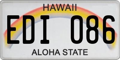 HI license plate EDI086