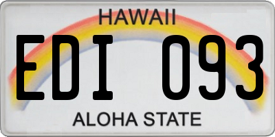 HI license plate EDI093