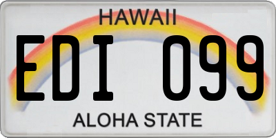 HI license plate EDI099