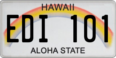 HI license plate EDI101