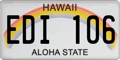 HI license plate EDI106