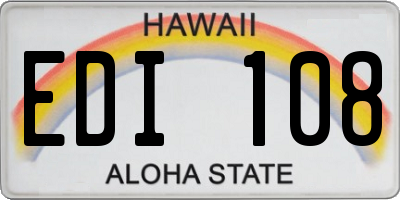 HI license plate EDI108