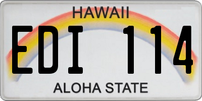 HI license plate EDI114