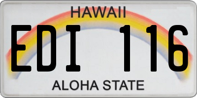 HI license plate EDI116