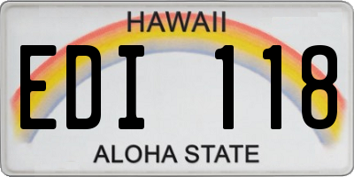 HI license plate EDI118