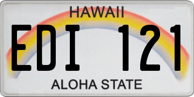 HI license plate EDI121