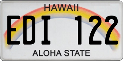 HI license plate EDI122