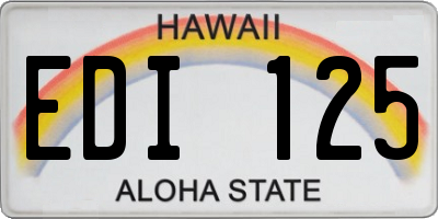 HI license plate EDI125