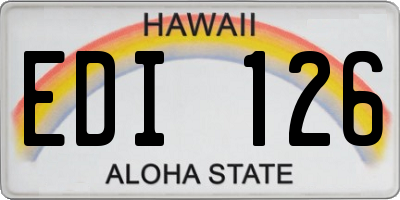 HI license plate EDI126