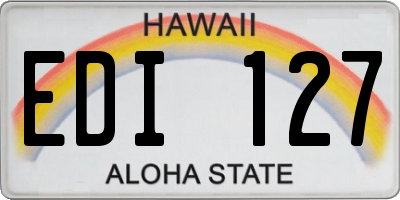 HI license plate EDI127