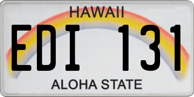 HI license plate EDI131