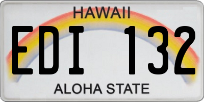 HI license plate EDI132