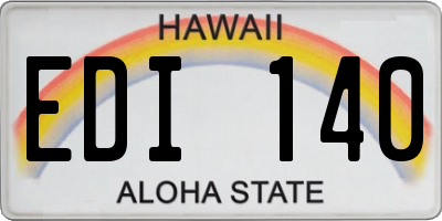 HI license plate EDI140