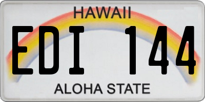 HI license plate EDI144