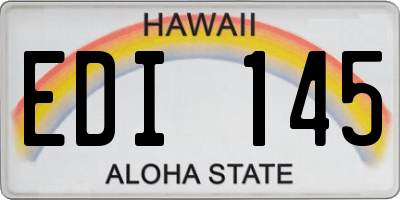 HI license plate EDI145